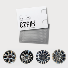 Fiat 500 car wheel rim scratch repair kit in polished metal
