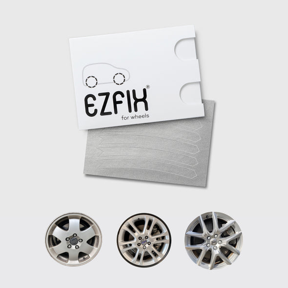 Volvo car wheel rim scratch repair kit in titan silver