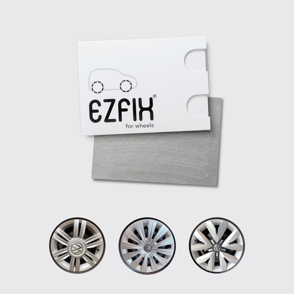 VW car wheel rim scratch repair kit in mercury chrome