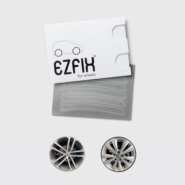 VW car wheel rim scratch repair kit in polished silver